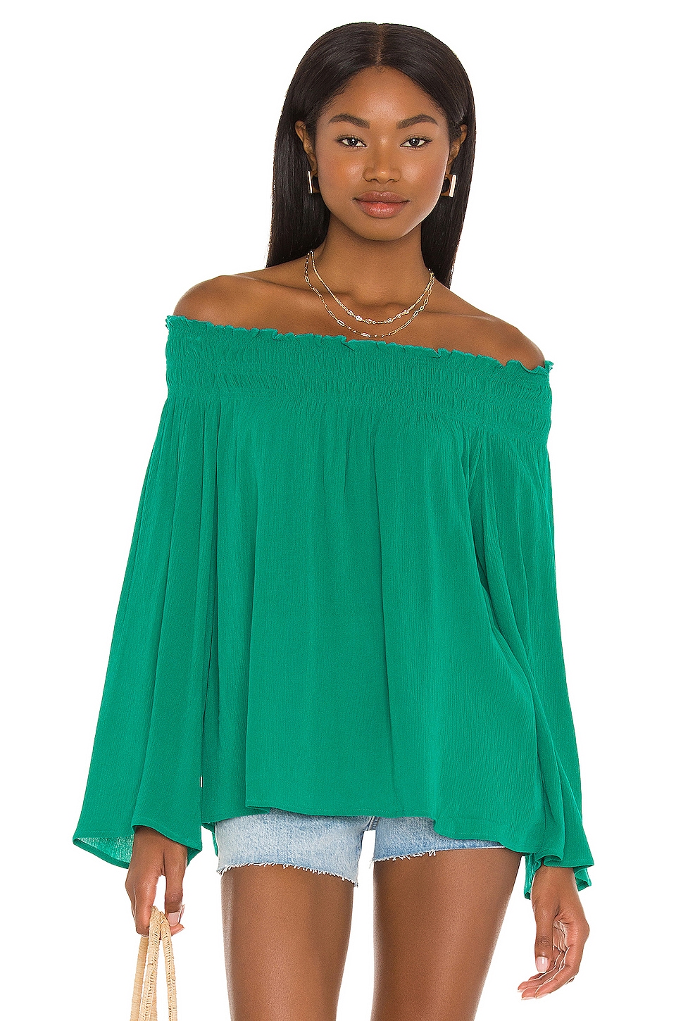 Sanctuary Be Free Ballet Neck Top in Dark Palm | REVOLVE