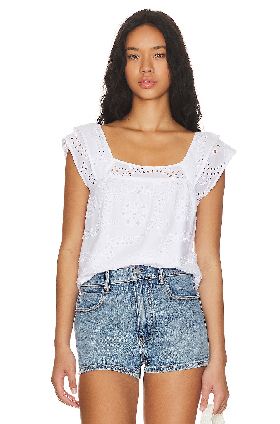 White cheap ruffle cami