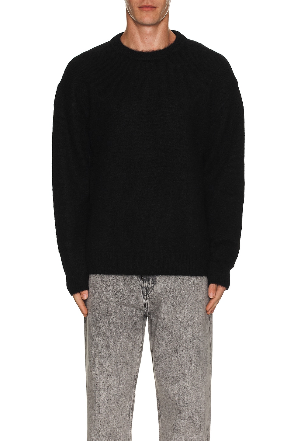 SATURDAYS NYC Fox Wool Knit Sweater in Black | REVOLVE