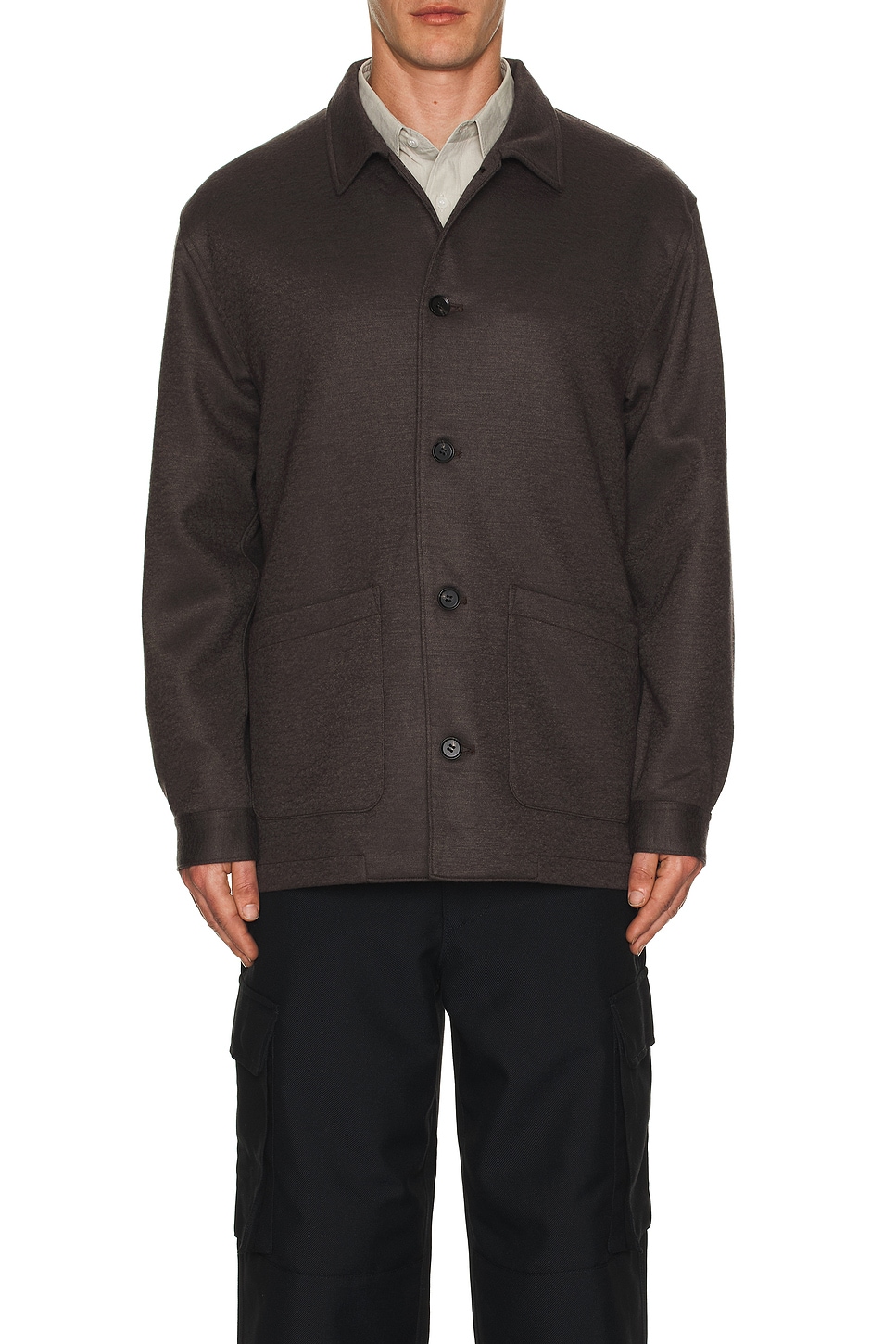 Coverall Wool Shirt Jacket - Thumbnail 3
