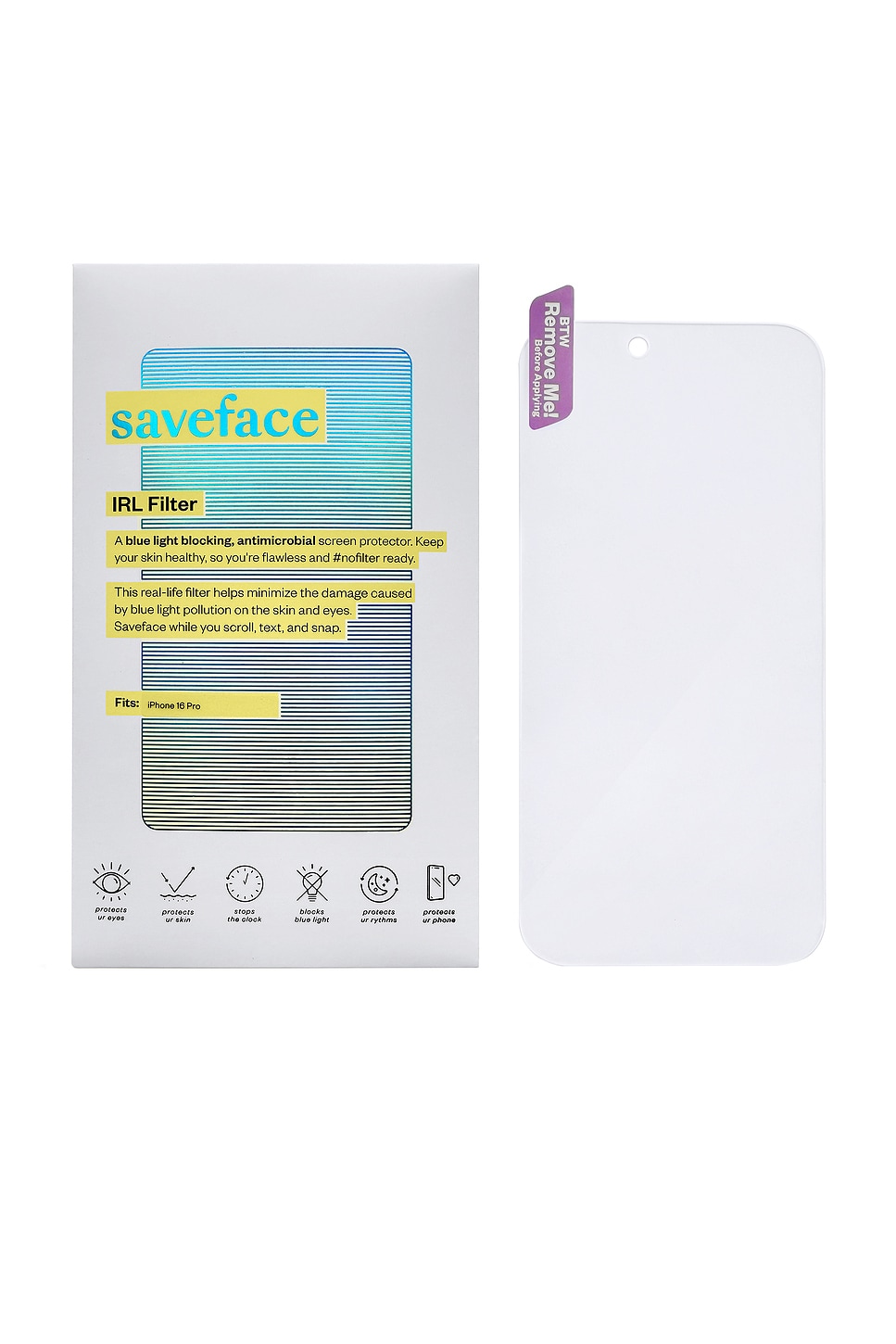 SAVEFACE — ЗАЩИТНАЯ ПЛЕНКА ДЛЯ ЭКРАНА BLUE LIGHT BLOCKING FILTER · Clear