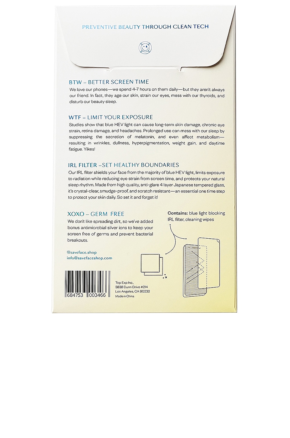 Saveface Blue Light Blocking Irl Filter 12/12 Pro In N,a