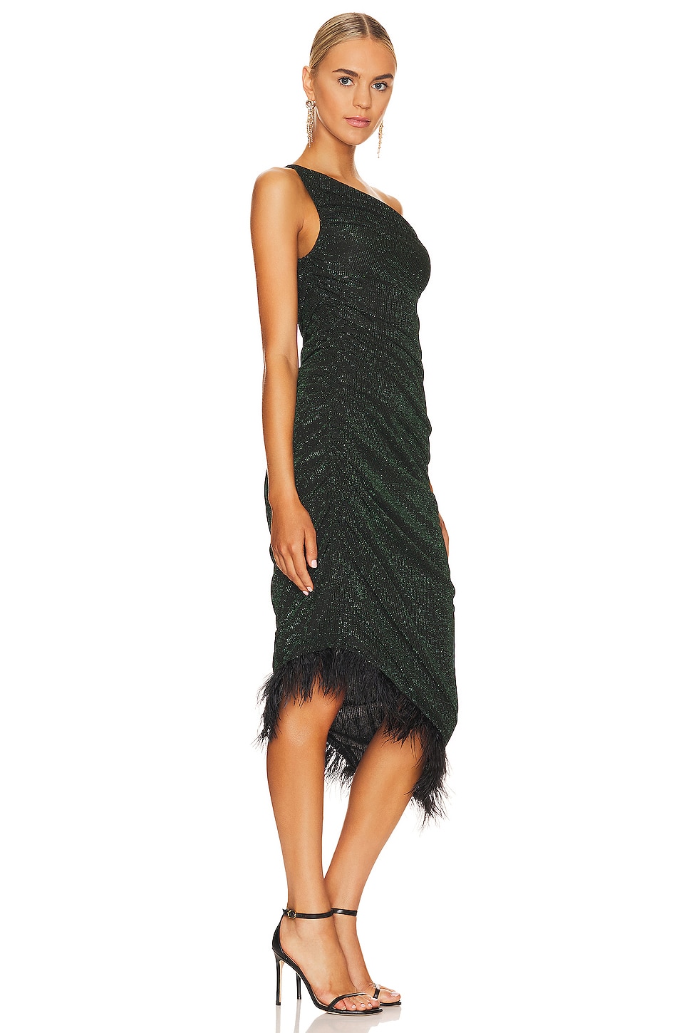 SAYLOR Hilaria Midi Dress in Black & Emerald