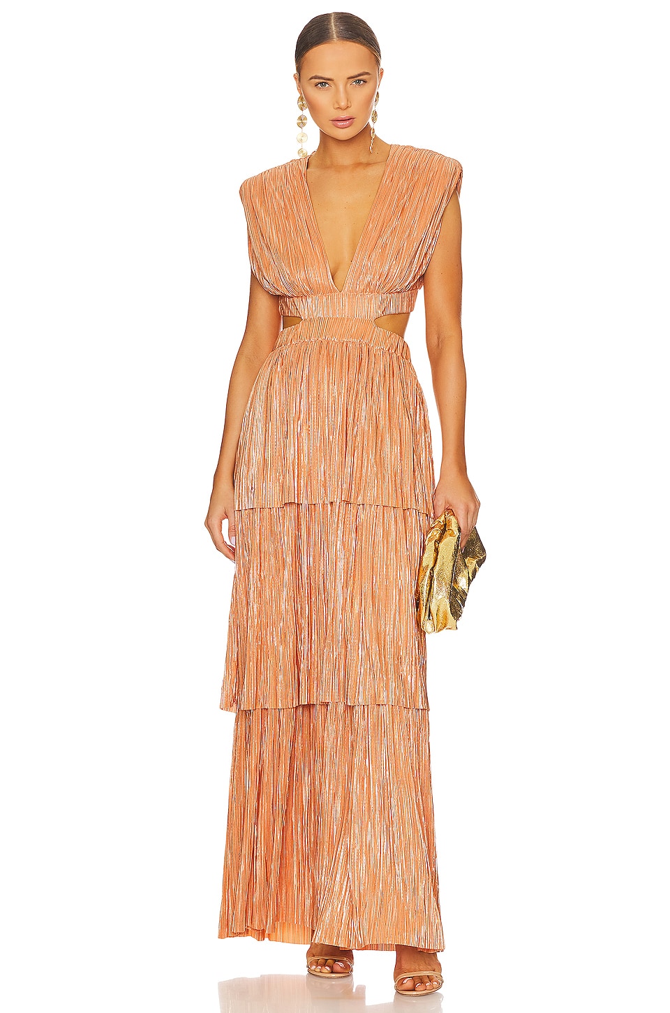 Buy Peach Golden Gown Dress Online.