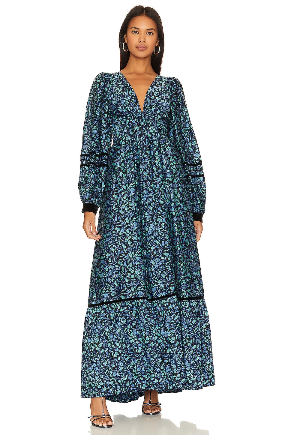 Image 1 of Lorain Dress in Turquoise Print