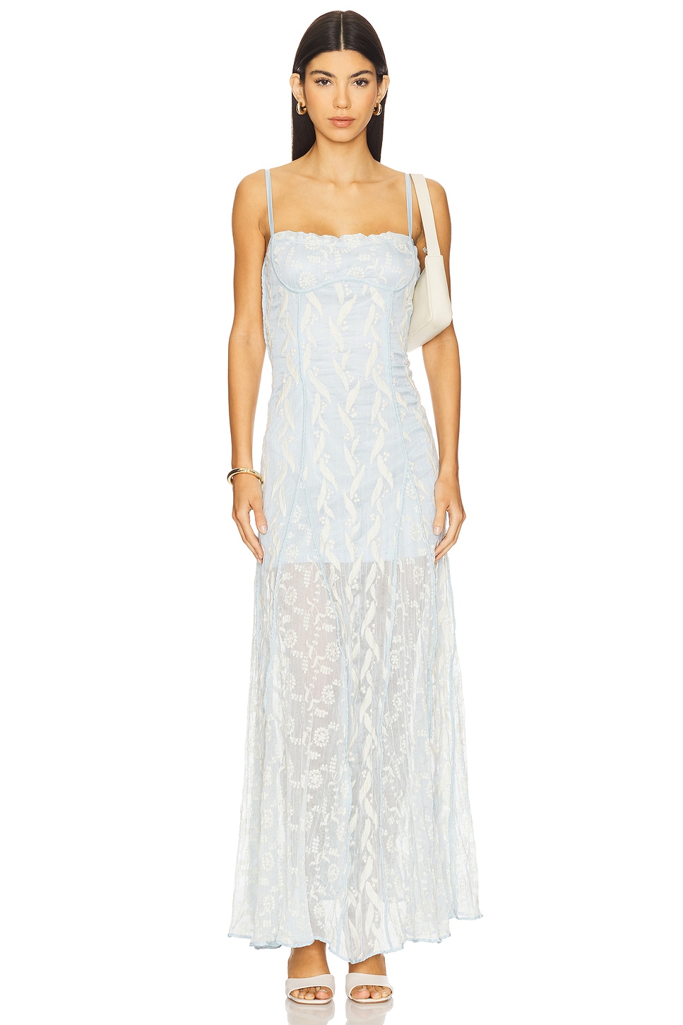 lace yellow maxi dress Amanda Lace Trim Maxi Dress in Butter Yellow main image 0
