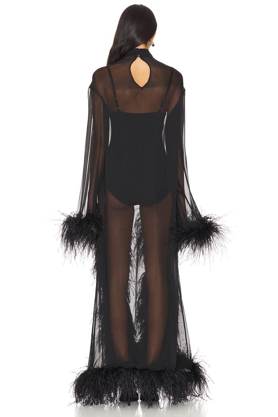 Silk Dress With Feathers