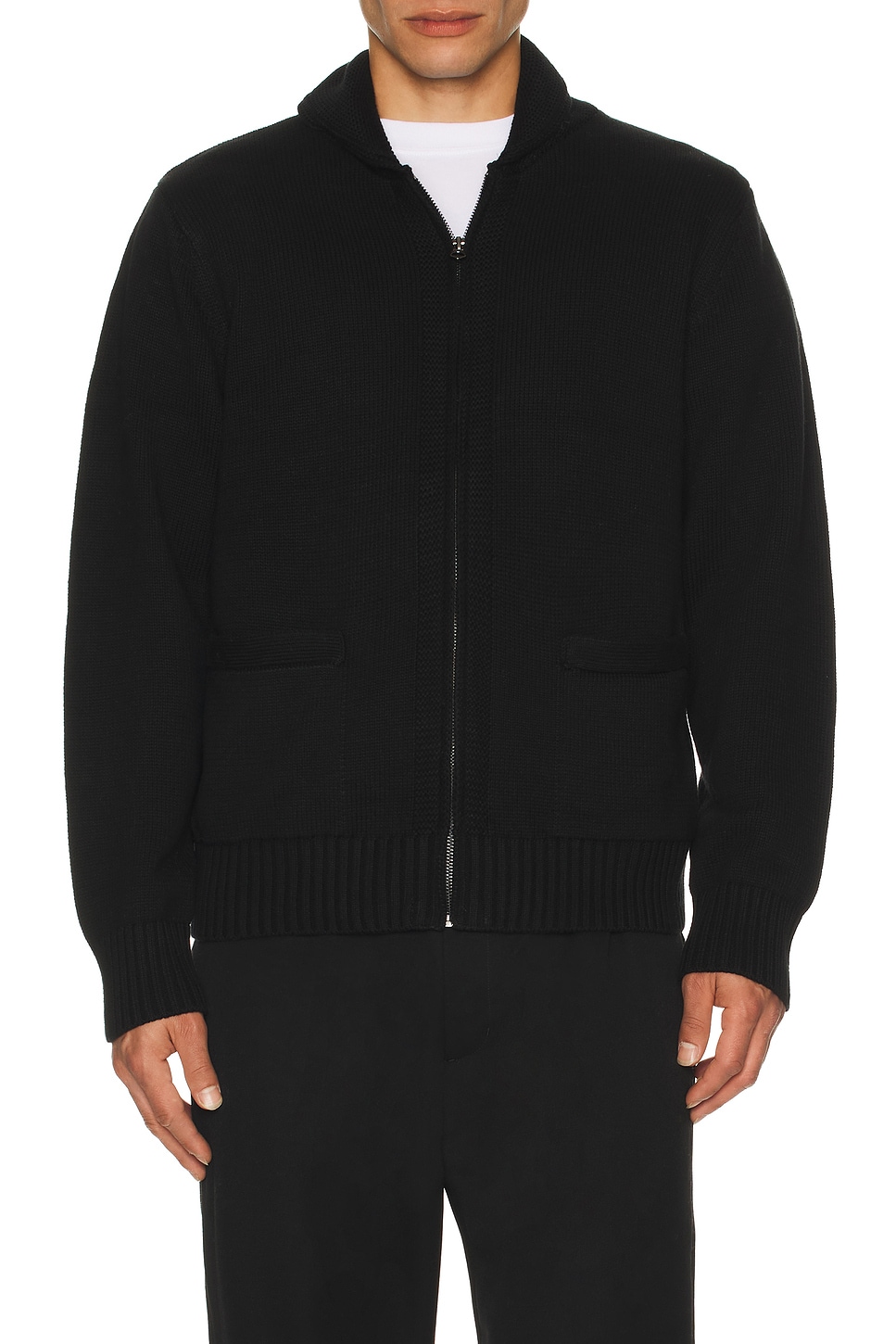 Schott ZIP FRONT セーター - Black | REVOLVE
