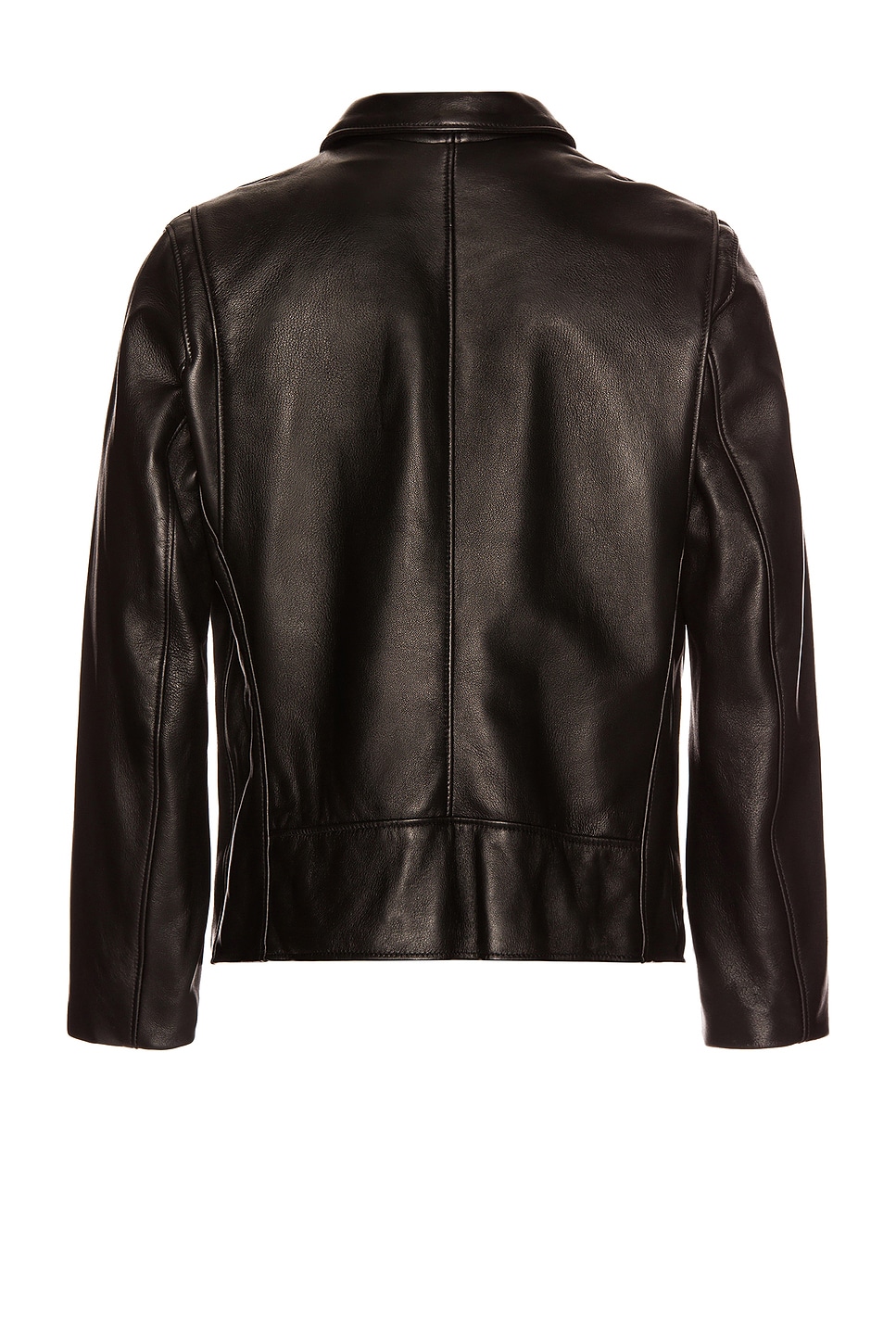 Schott Collar Lamb Leather Jacket in Black