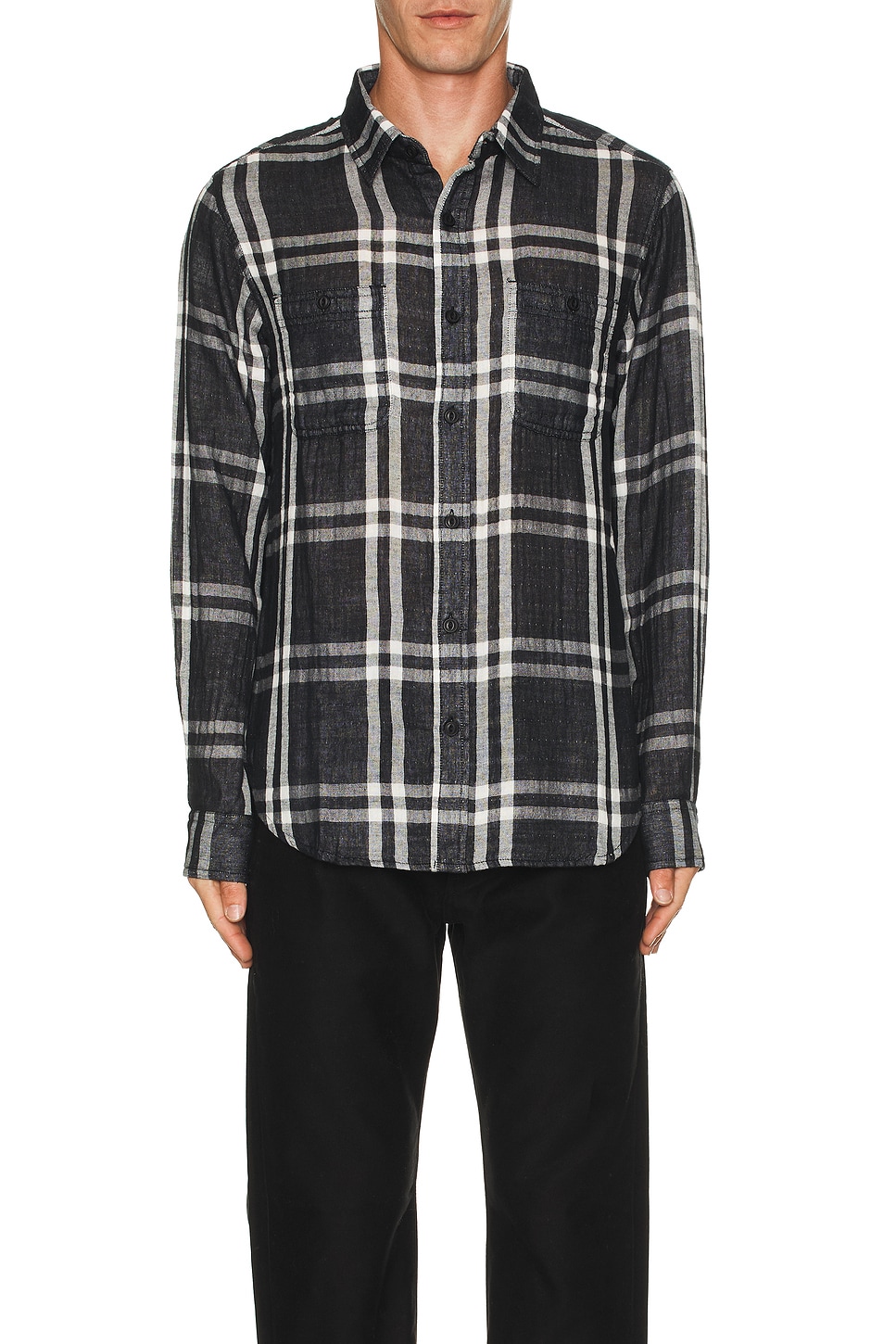 Double Weave Plaid Work Shirt - Thumbnail 3
