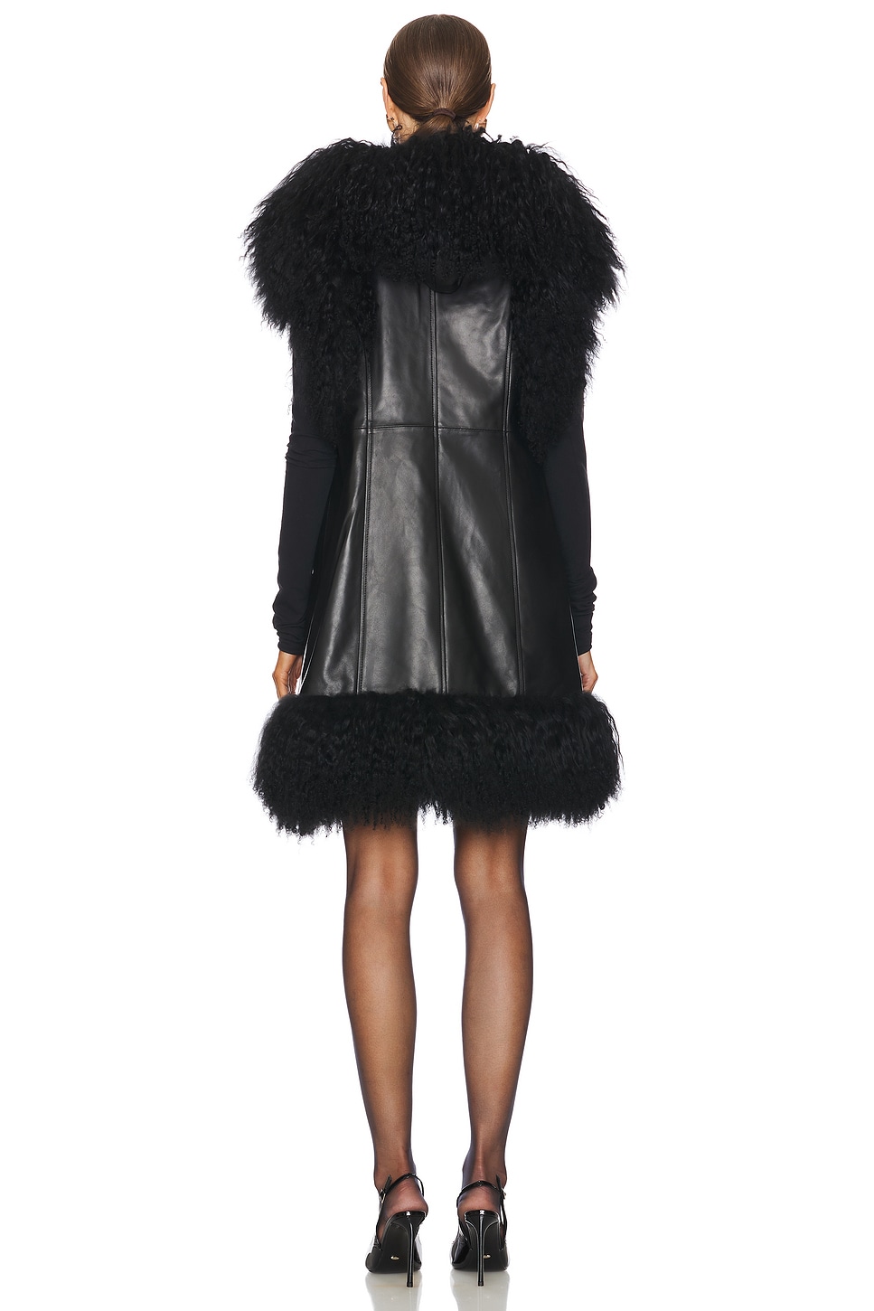 Dorothy Shearling Midi Hooded Vest