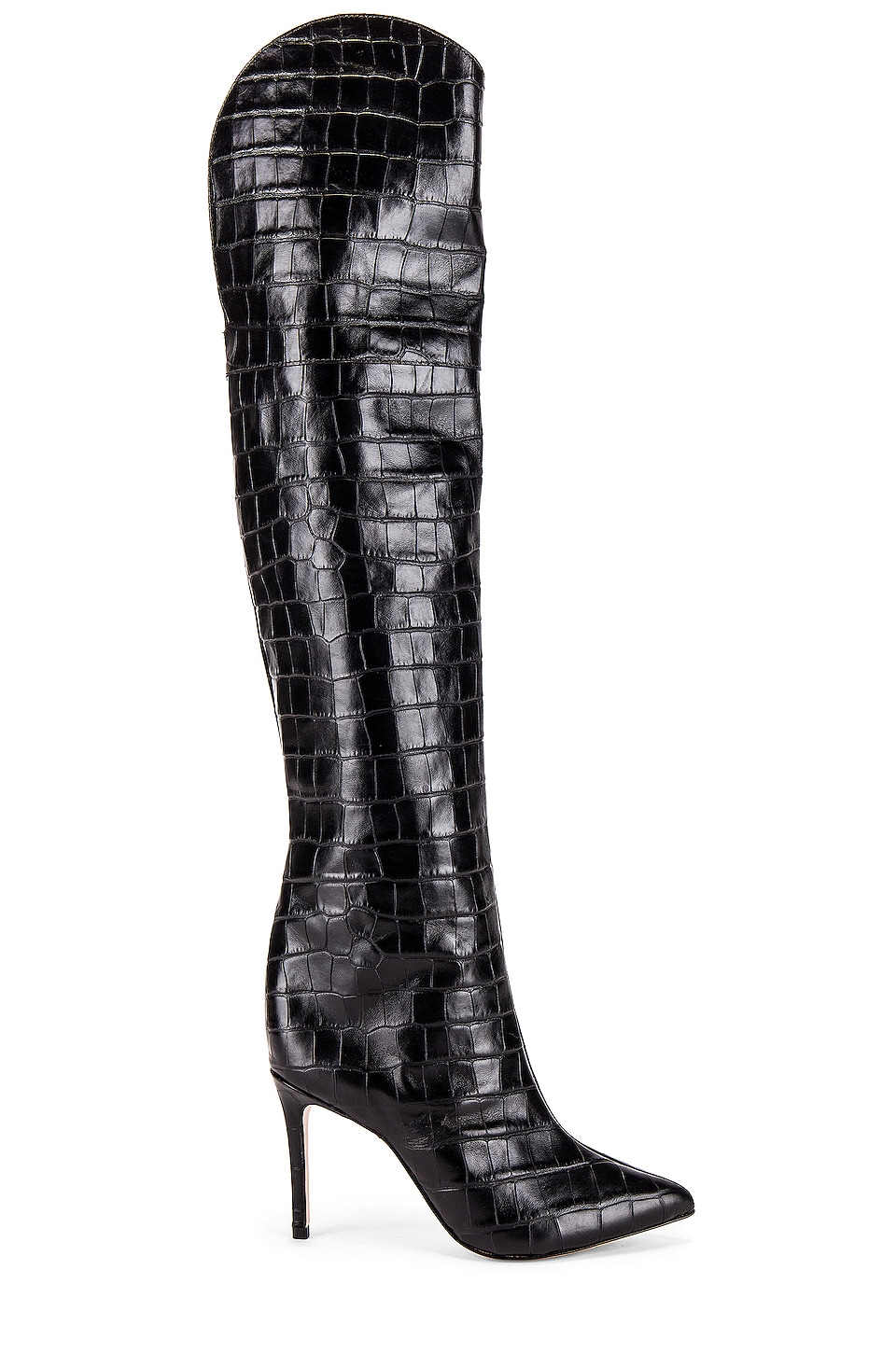 Schutz Julyanne Croco Boot in Black | REVOLVE