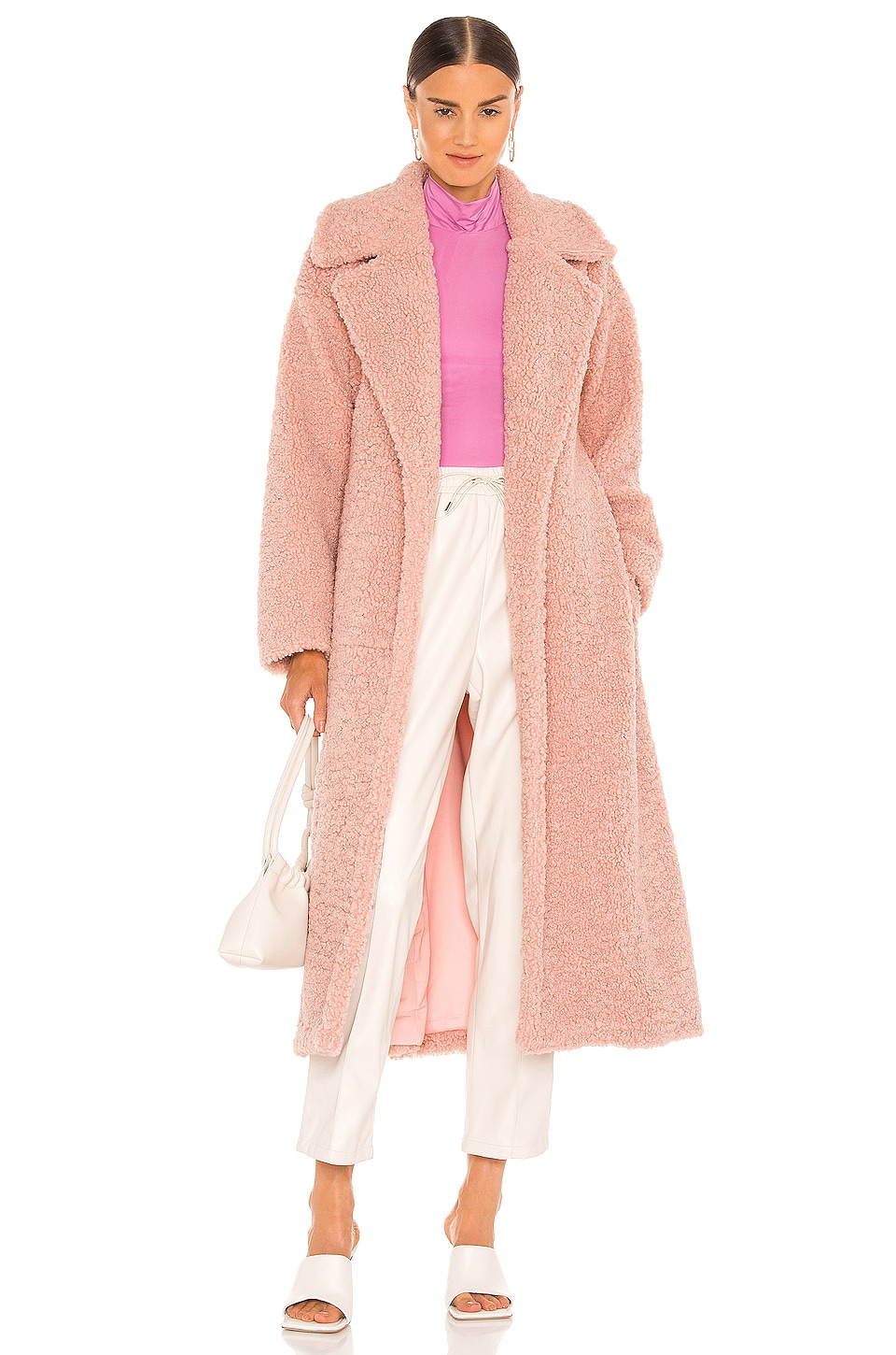 SELMACILEK Teddy Maxi Coat in Pink