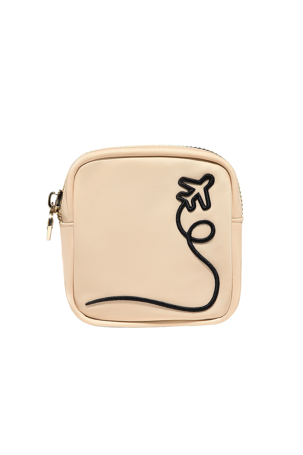 BOLSINHA COM BORDADO DE AVIÃO AIRPLANE EMBROIDERED MINI POUCH