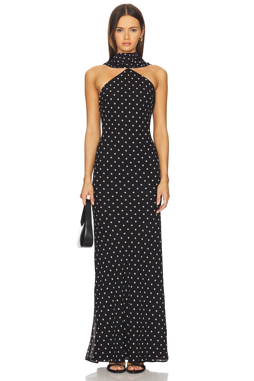 Stone Cold Fox x REVOLVE Avery Gown in Black & White Polka Dot