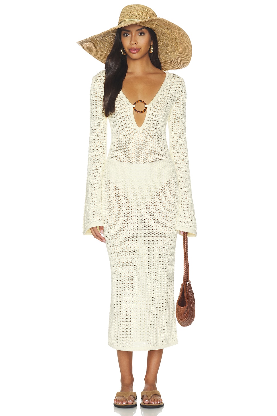 x REVOLVE Averi Pointelle Midi Dress