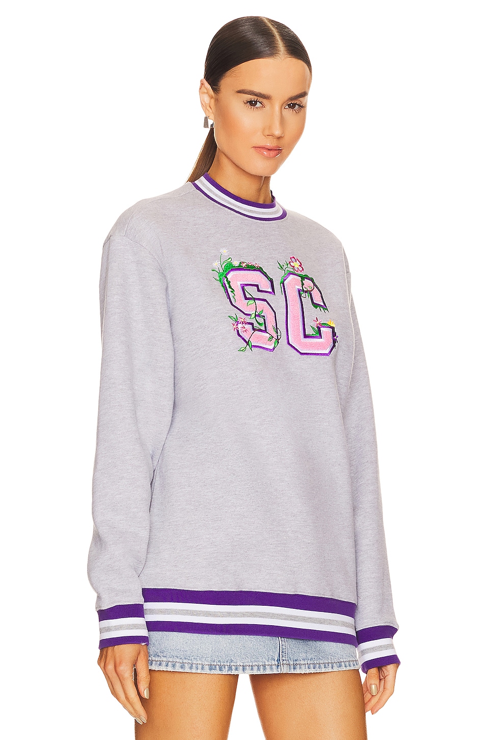 Stay Cool Floral Sweatshirt in Grey