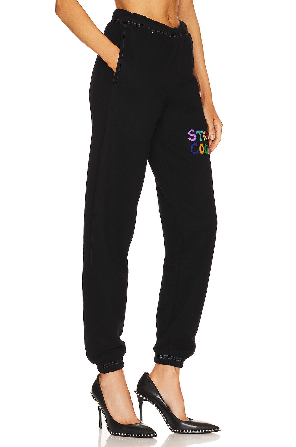Stay Cool Puff Paint Sweatpants in Black
