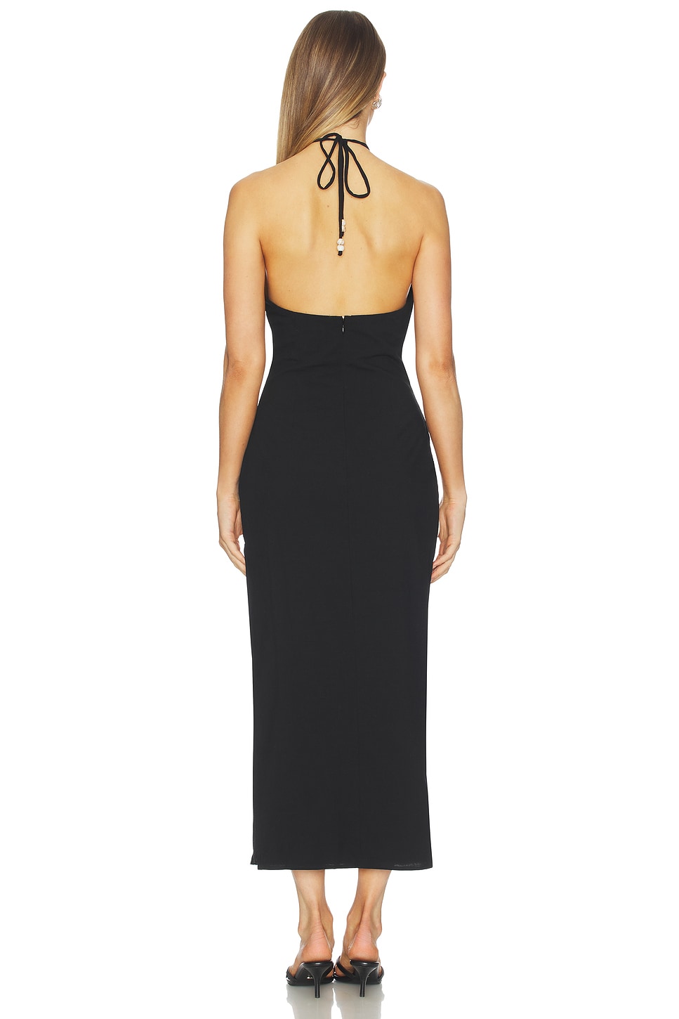slim fit dress slacks Black Halter Neck Keyhole Midaxi Dress main image 0