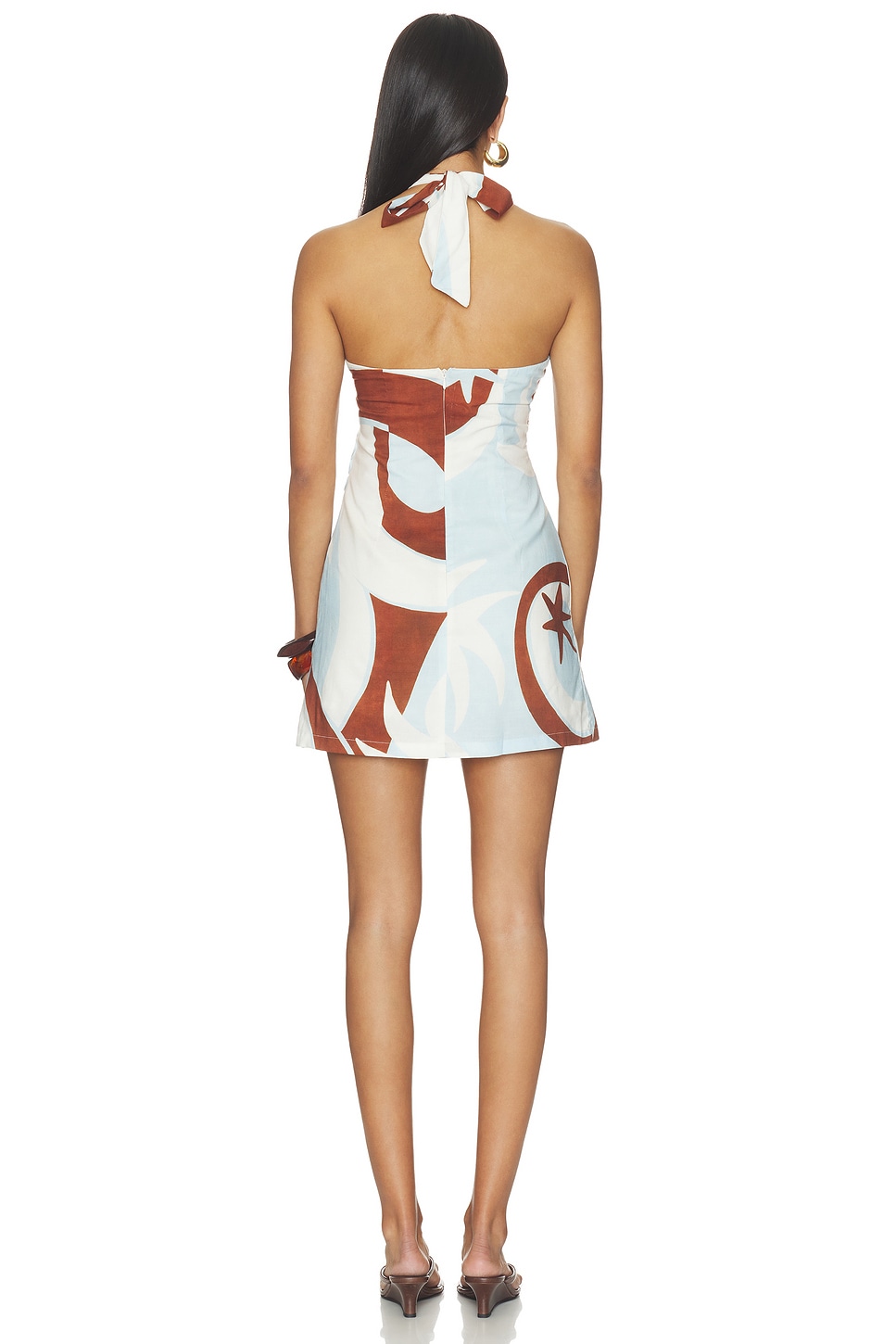 knotted halter mini dress Halterneck Knotted Detail Mini Dress In White | EGO US