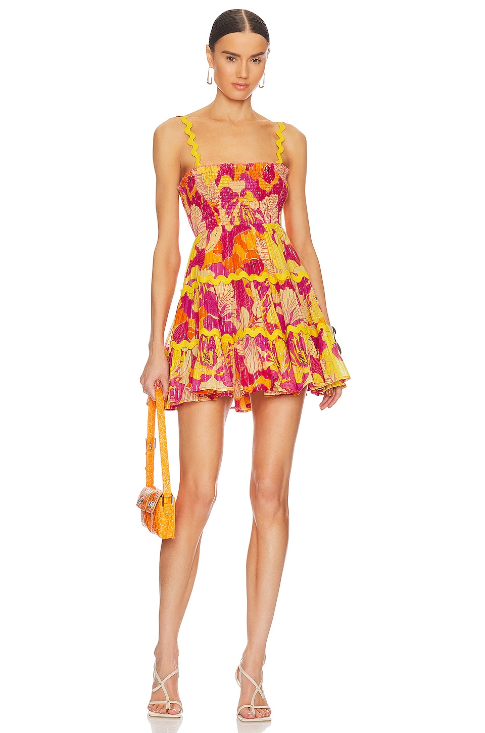 Sundress Tea Dress in Flowers Print