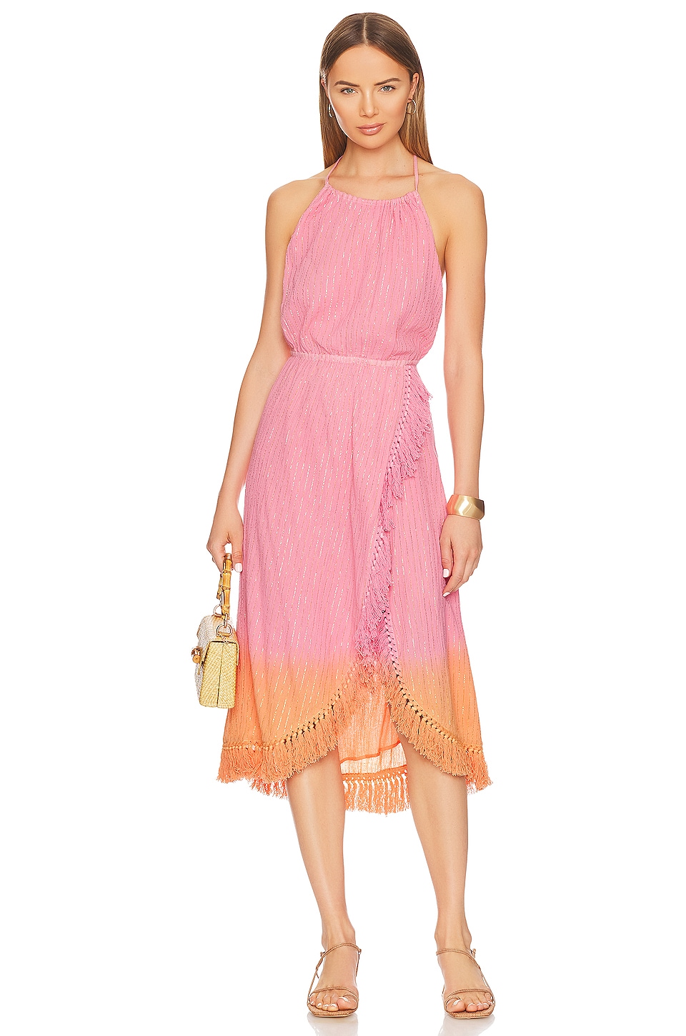 Sundress Adela Dress in Dubai Tie Dye Pink Orange | REVOLVE