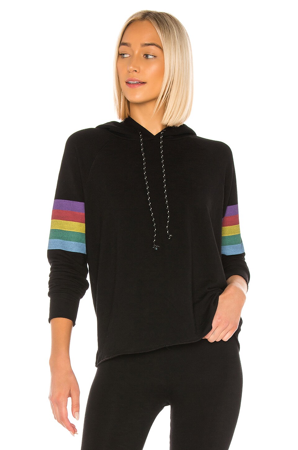 sweatshirt with rainbow stripe