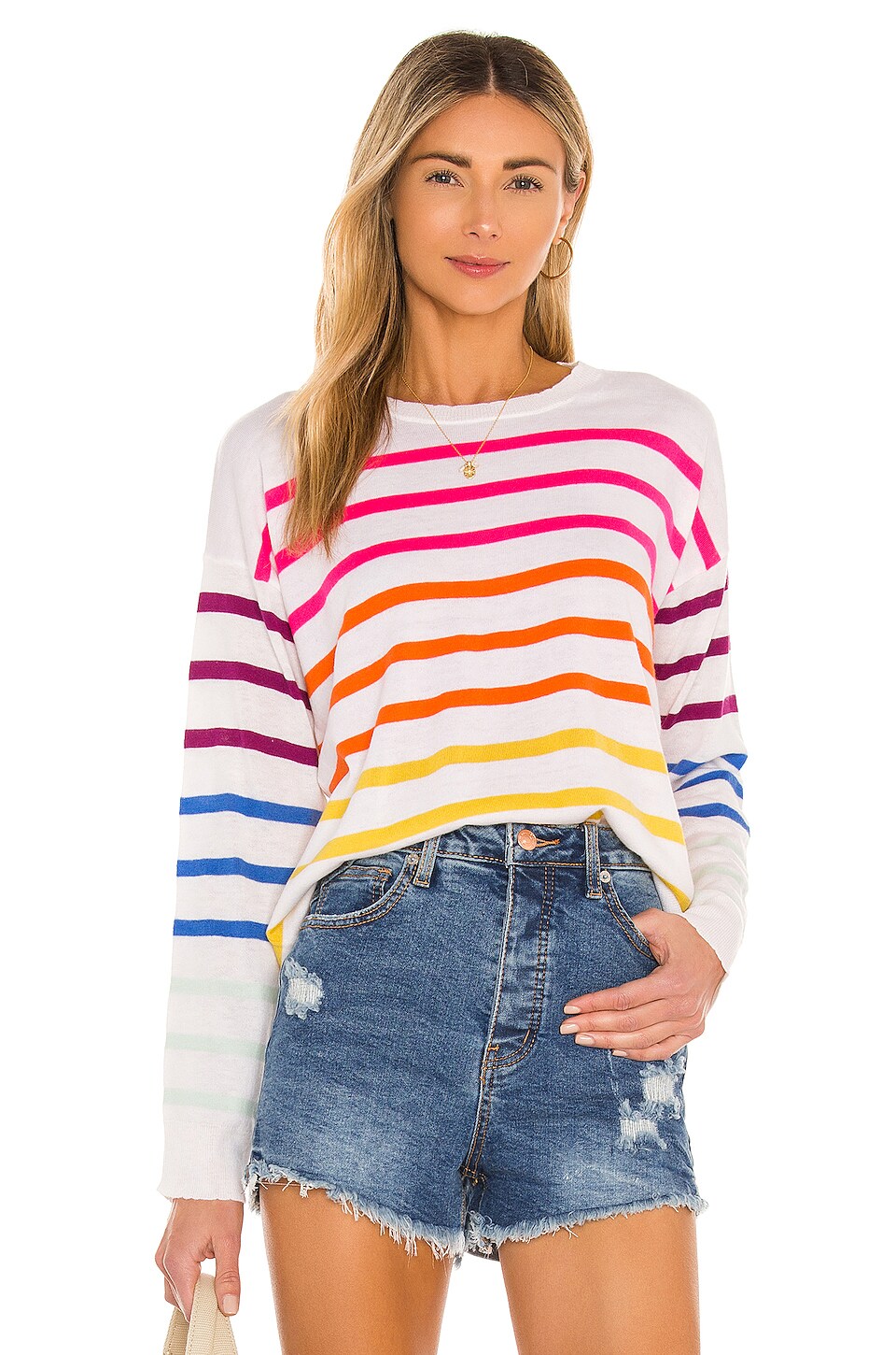 sundry multi stripe pullover