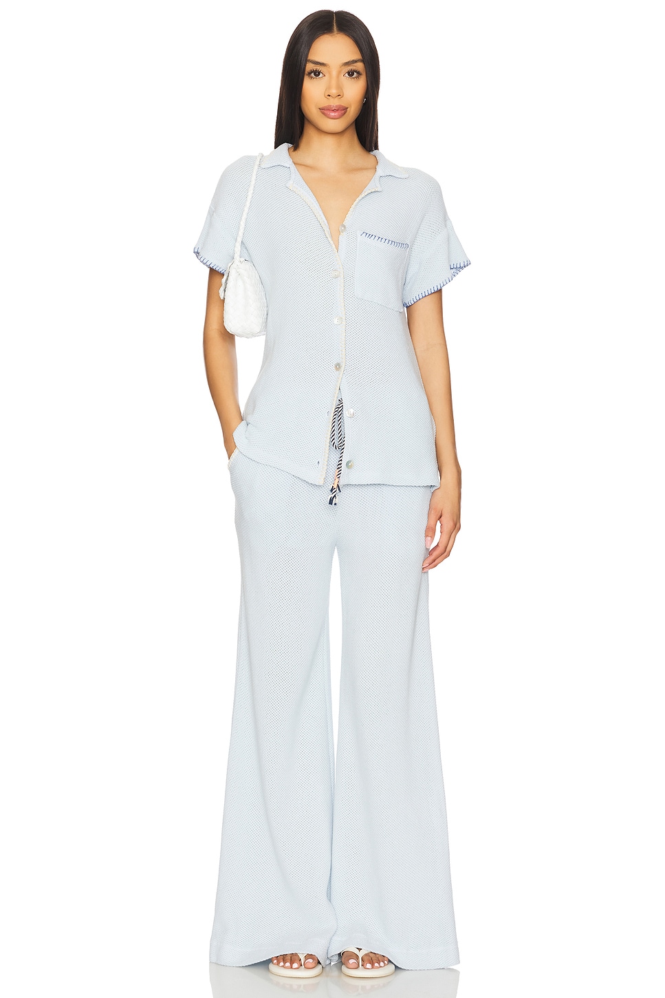SUNDRY Mesh Camp Shirt