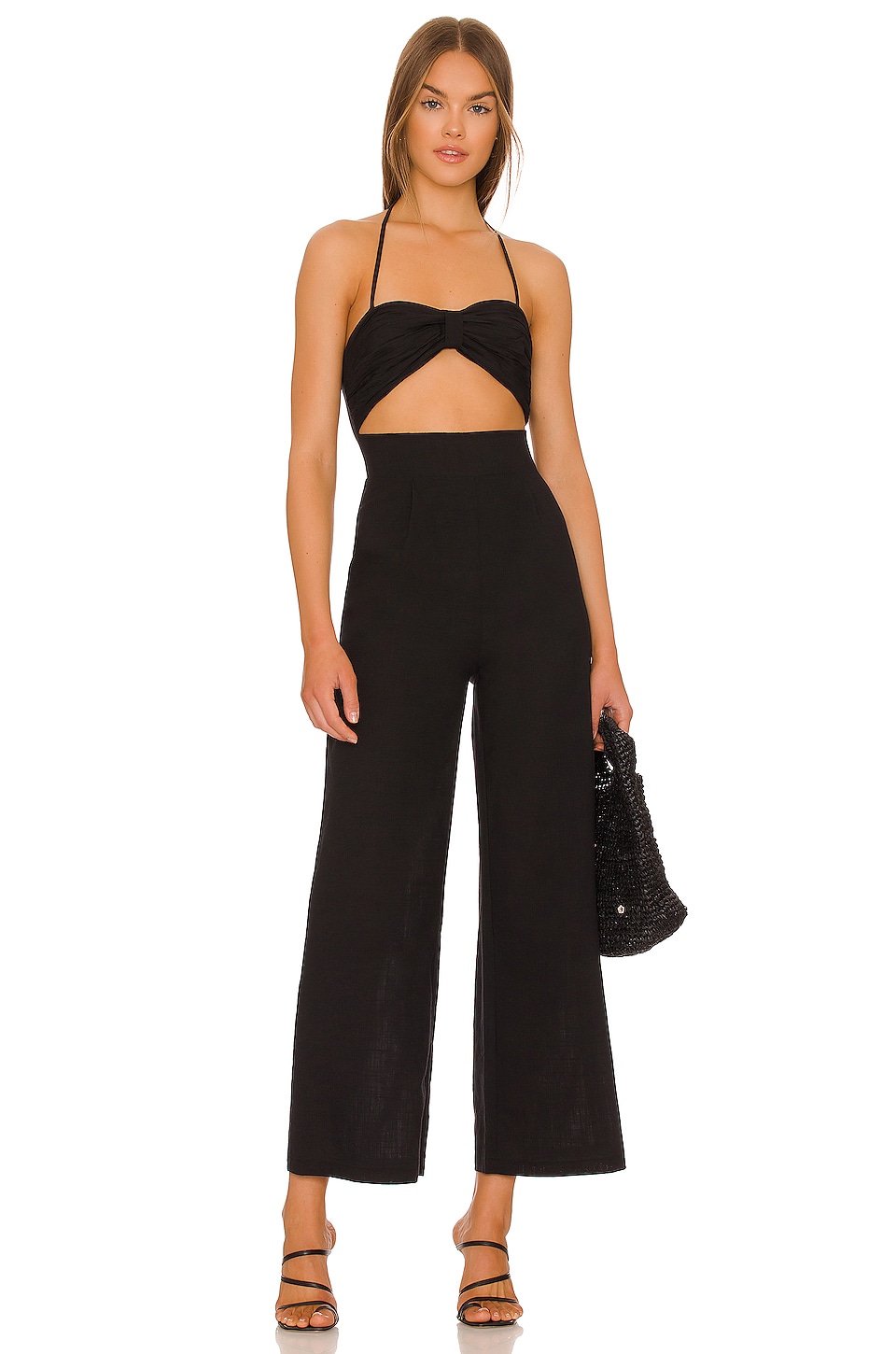 SNDYS x REVOLVE Boat Linen Jumpsuit in Black | REVOLVE