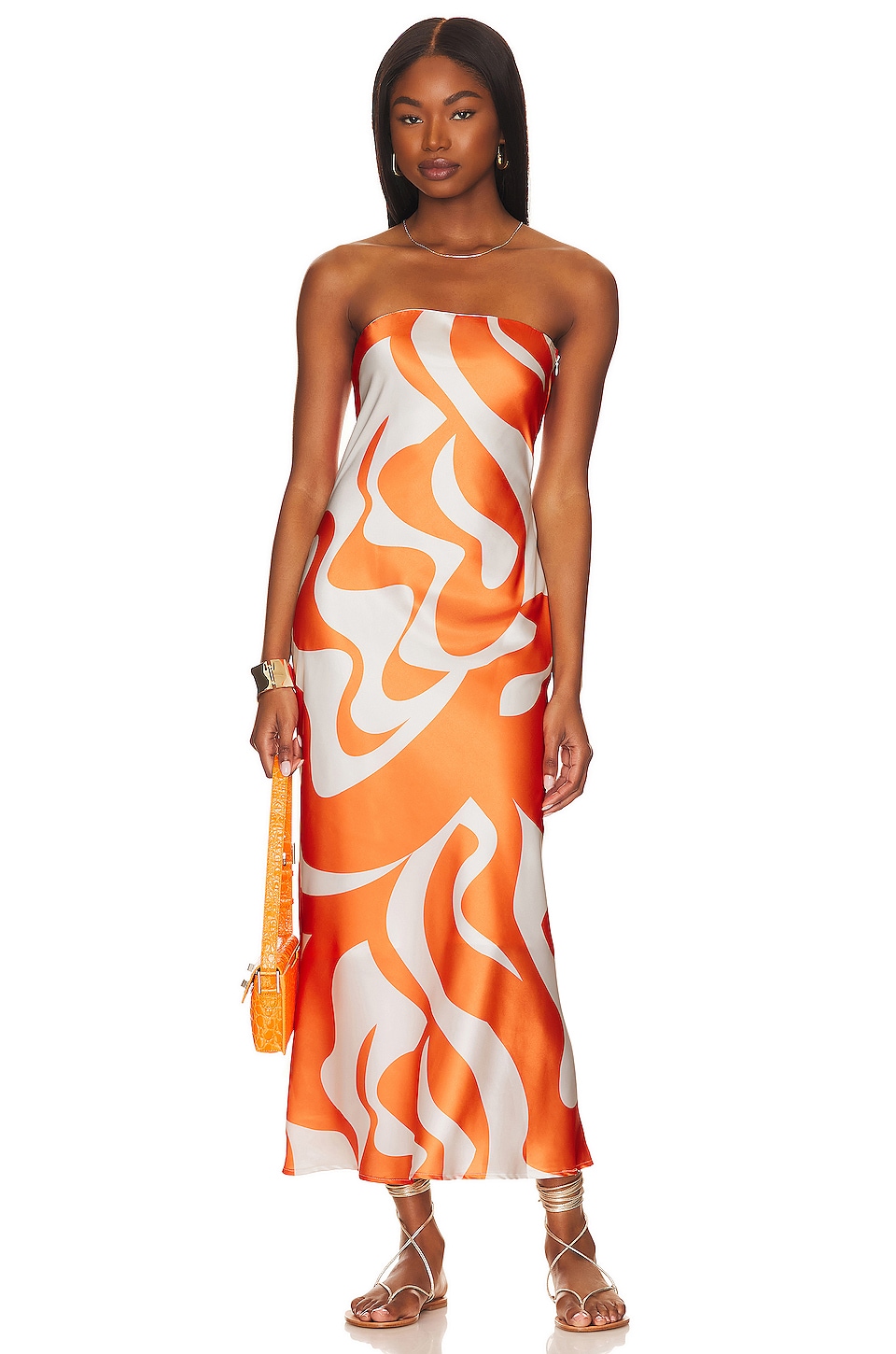 SNDYS Angel Dress in Orange Swirl | REVOLVE