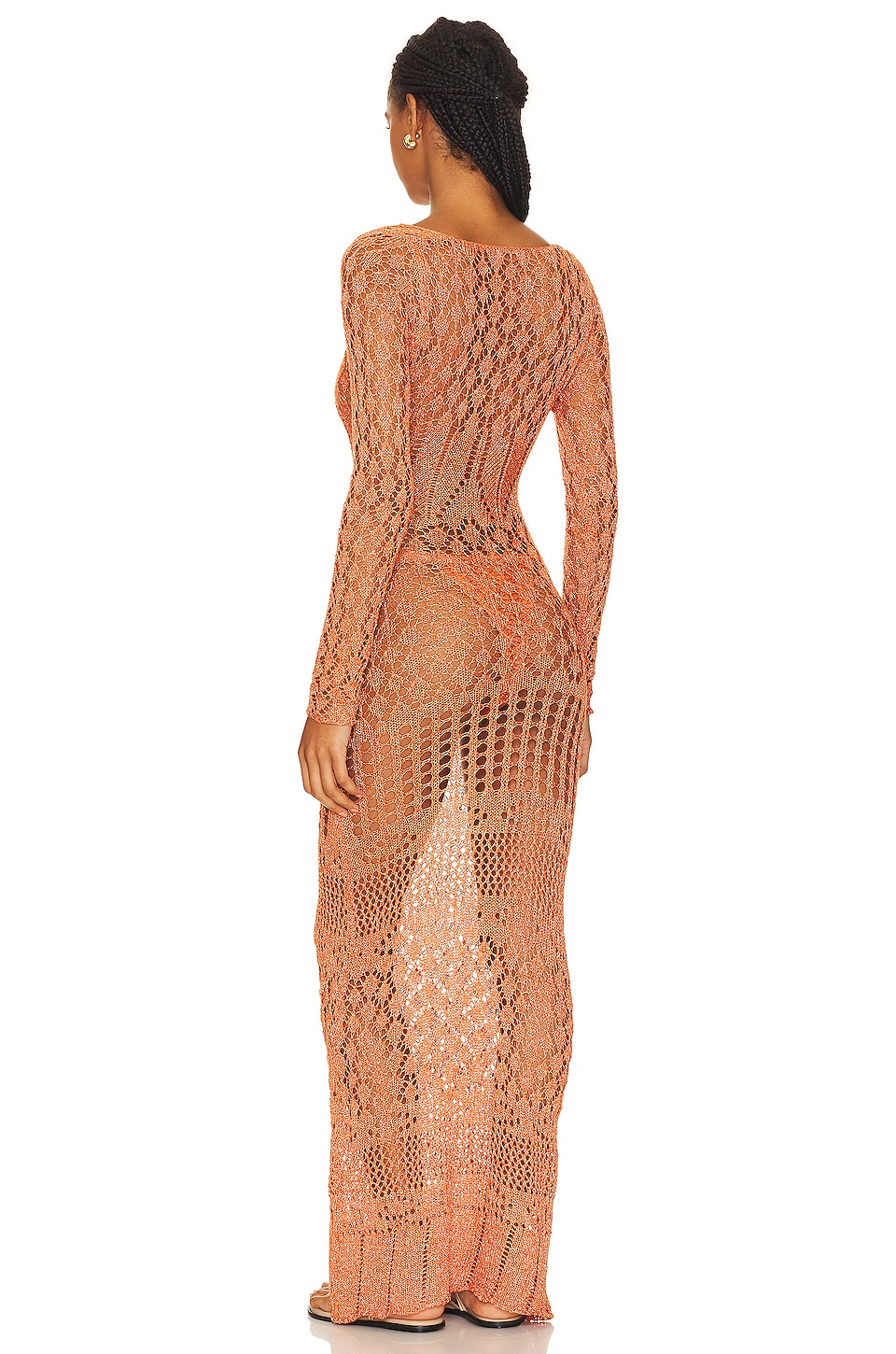 SNDYS X Revolve Long Sleeve Crochet Maxi Dress thumbnail