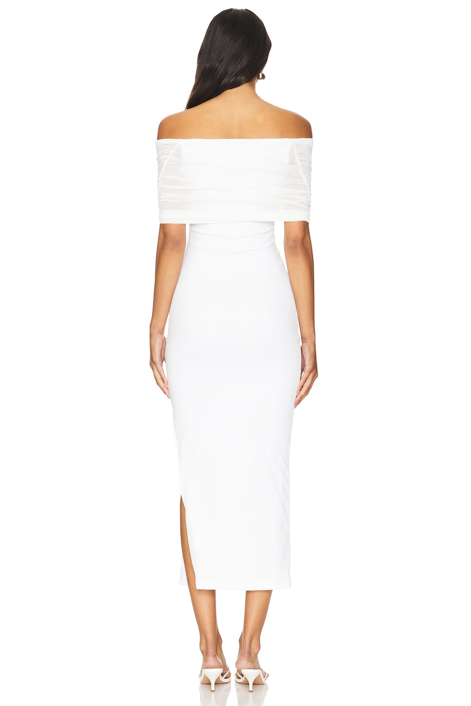 white longsleeve mini dress White Long Sleeve Mini Dress Boat Neck Fit & Flare | Formal Cocktail  Wedding Guest Dress with Button Cuff Detail