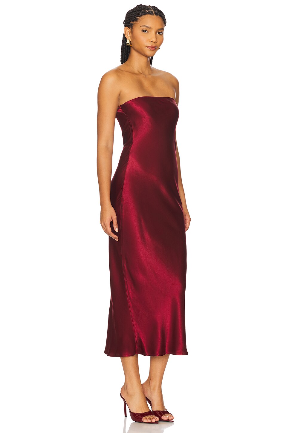 satin formal dress Winnie & Windsor Color:Gum Leaf Basics Shop Women's Plus Size Chloe