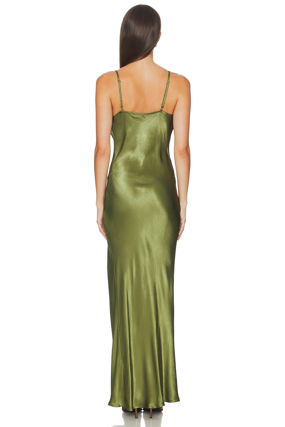 SNDYS Skin Maxi Dress in Olive - size S