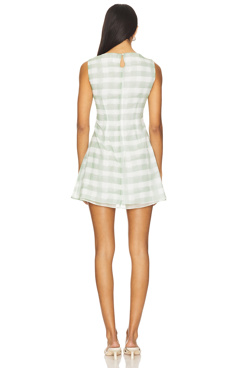 green emerald velvet dress Clover Puff Sleeve Gingham Mini Dress • Shop American Threads Boutique White / S