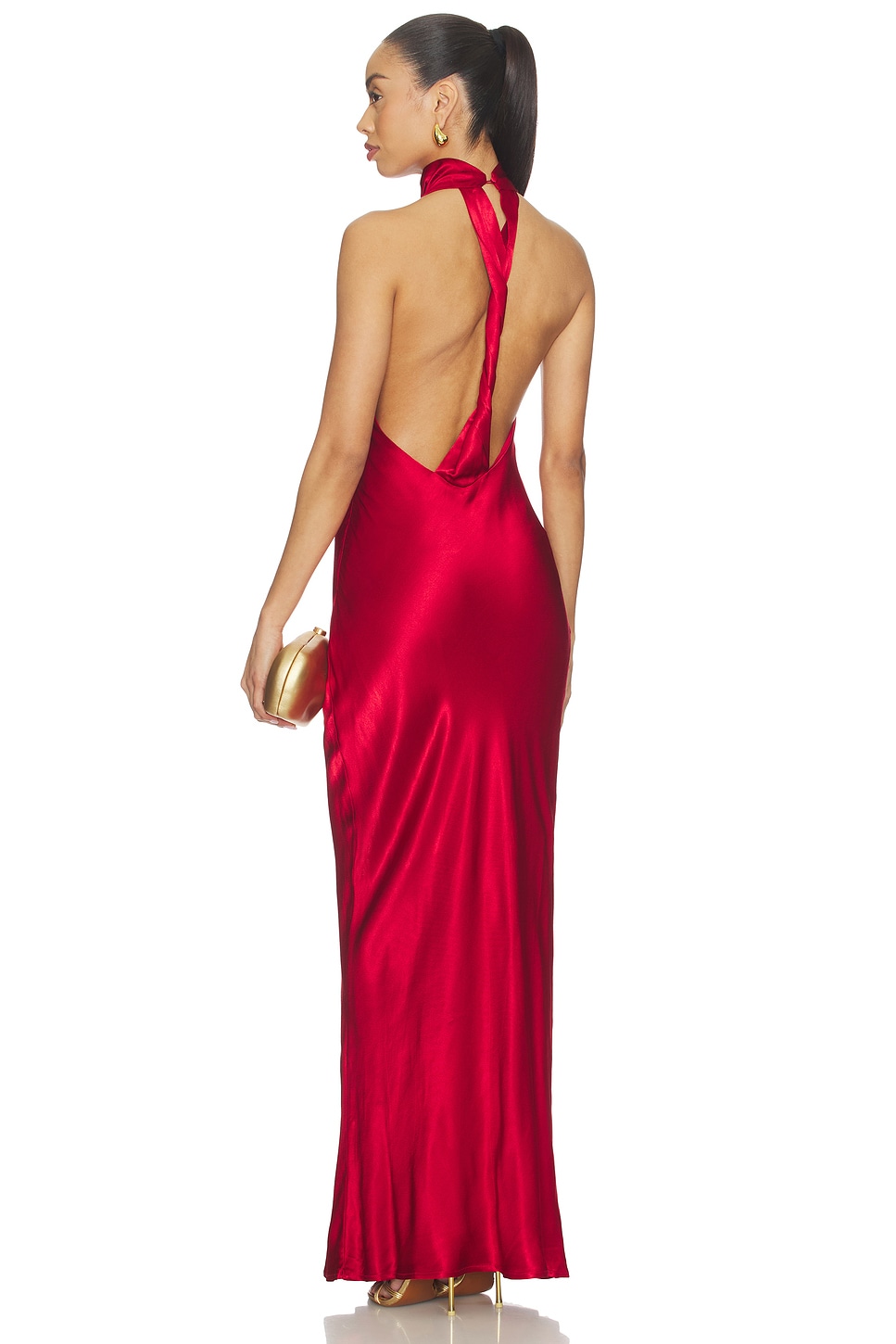 embellished maxi dress in caramel Cassira Shimmer Maxi Dress