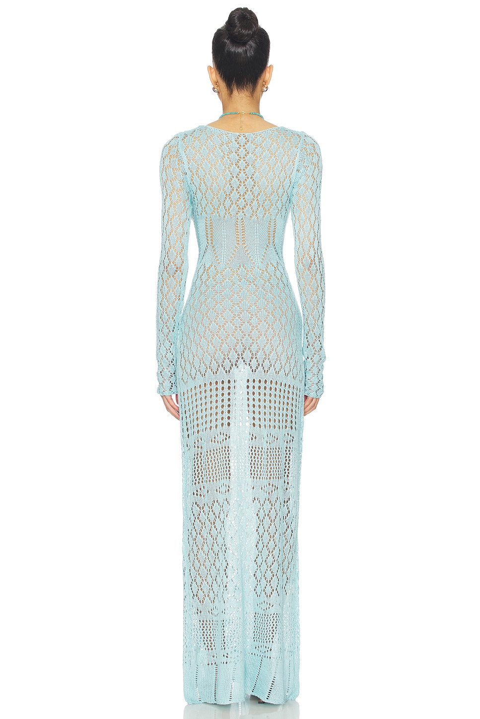 club l bridesmaid long sleeve crochet detail maxi dress 4th & Reckless crochet flared sleeve keyhole detail maxi beach dress in cream