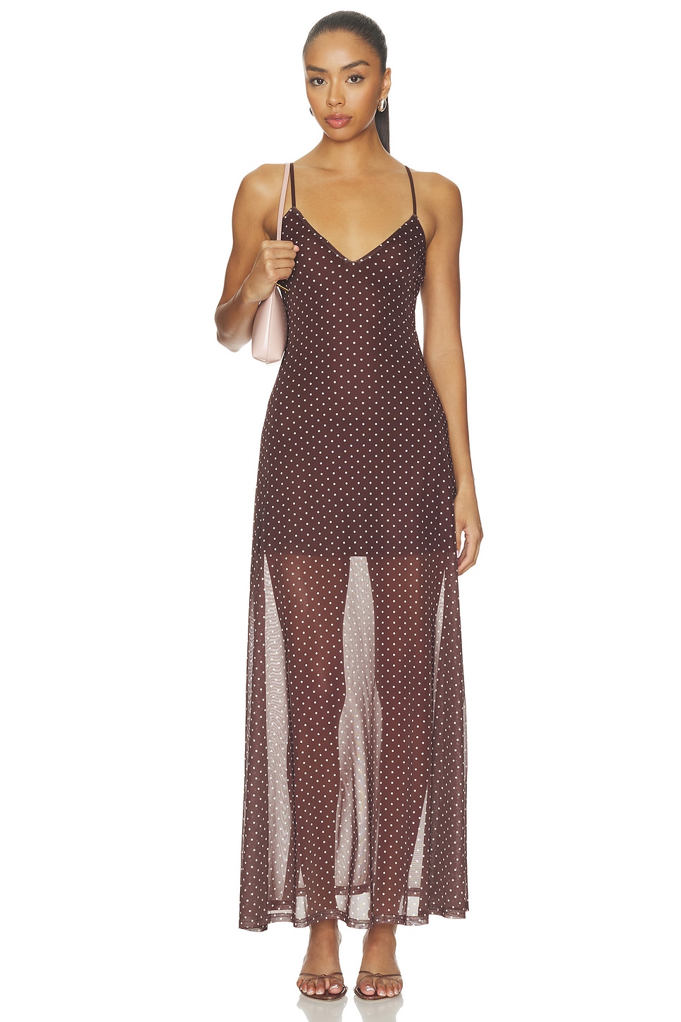 SNDYS — ПЛАТЬЕ SOREN MAXI · Chocolate Polka Dot