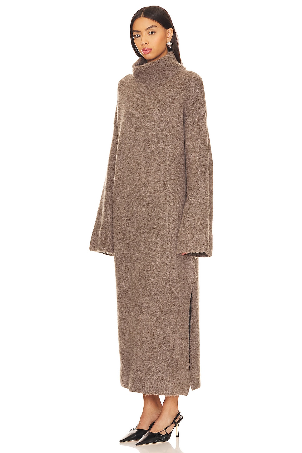 checkerboard knit dress Wavy Checkerboard Sweater Dress L