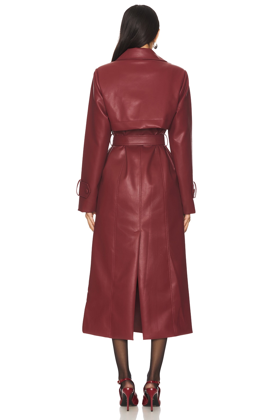 x REVOLVE Tyra Faux Leather Trenchcoat - Thumbnail 4