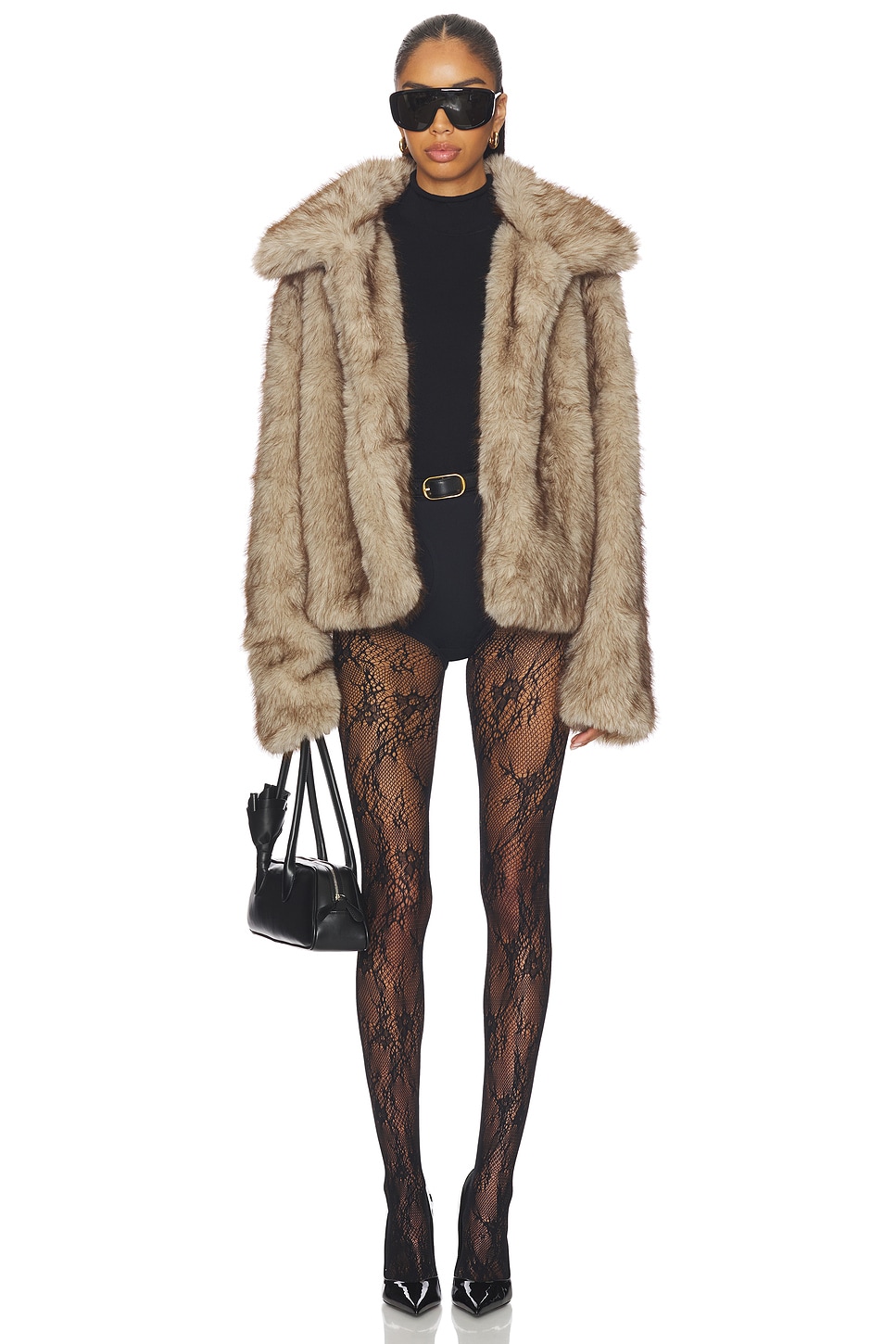 SNDYS Leila Faux Fur Jacket in Cream | REVOLVE