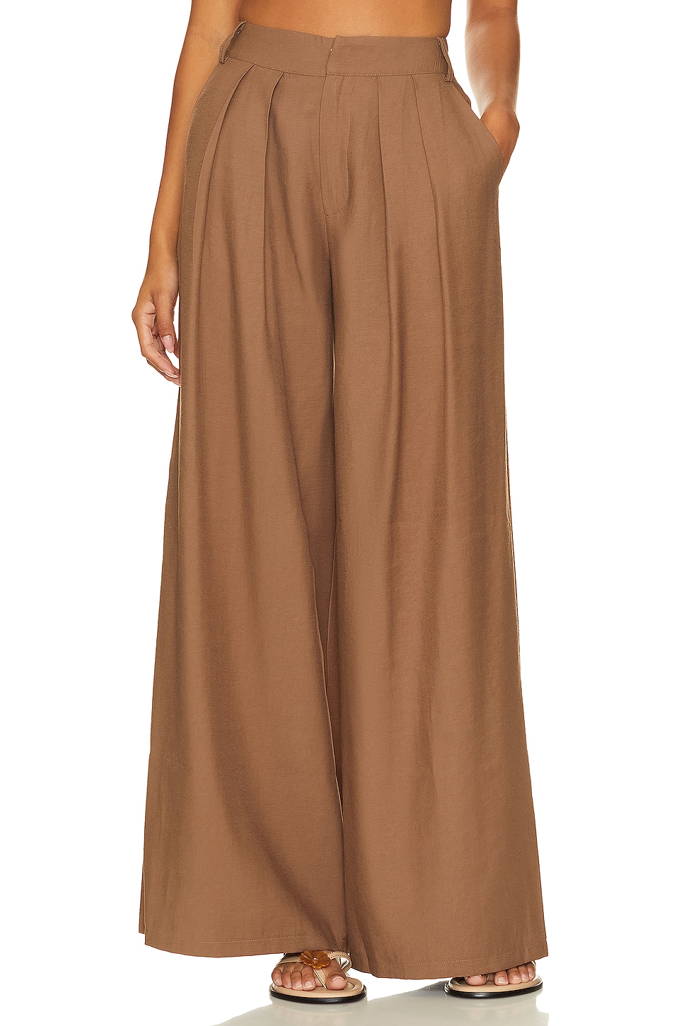 Mocha Brown Wide Leg High Waist Jeans