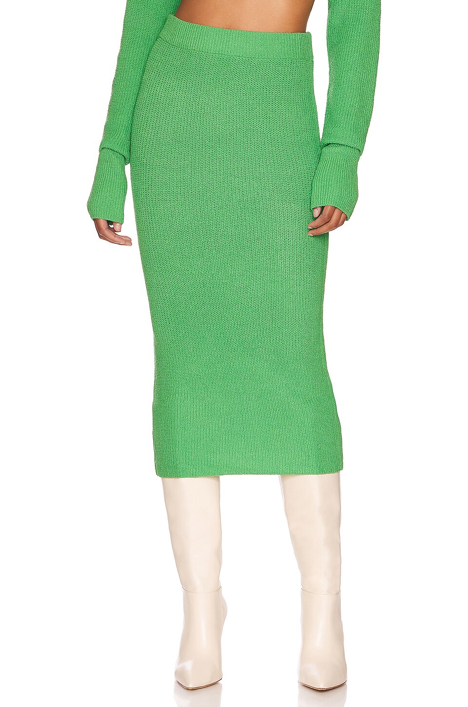 SNDYS Maple Knit Midi Skirt in Green REVOLVE