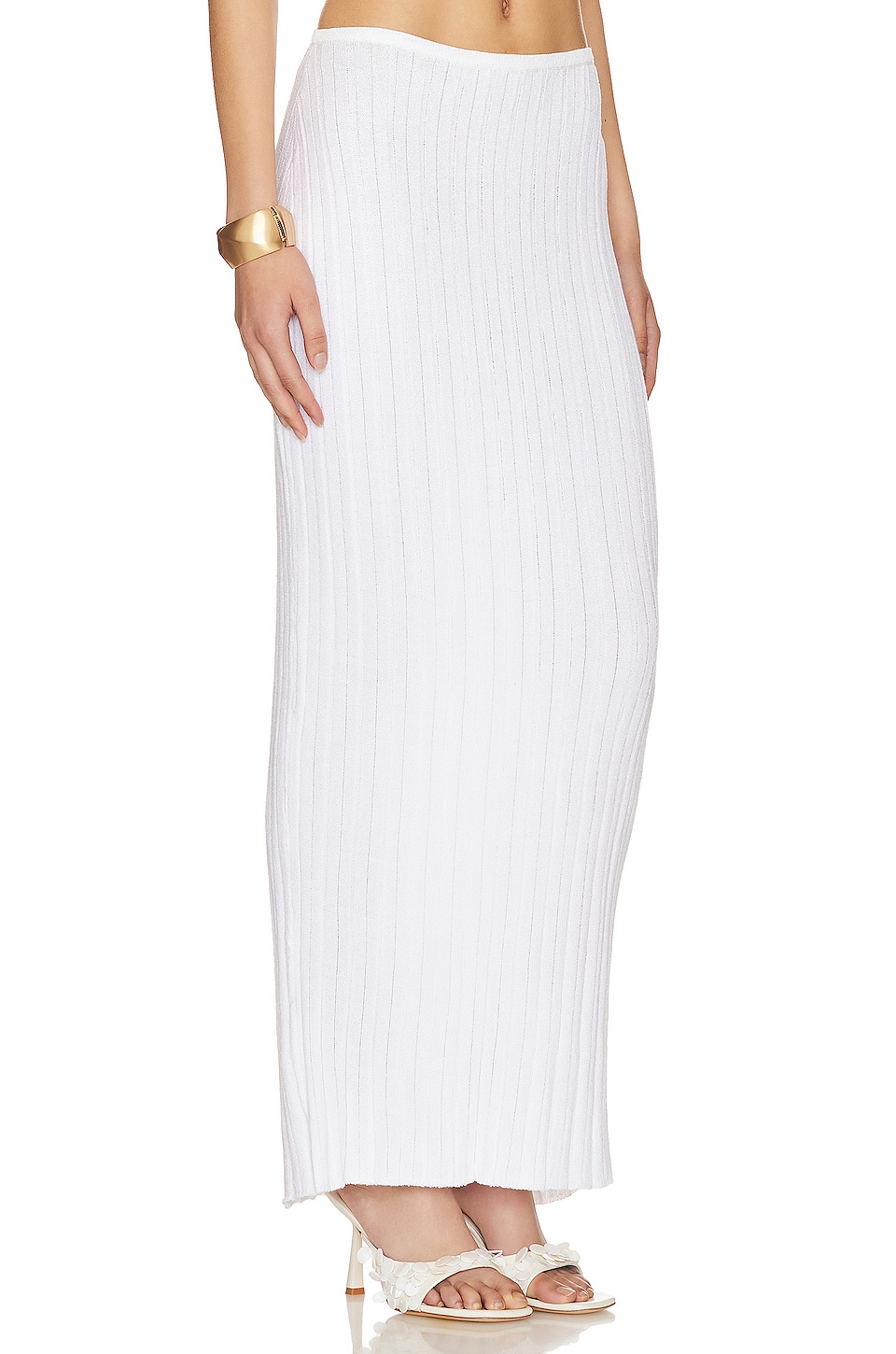 SNDYS Lounge Baha Ribbed Skirt in White