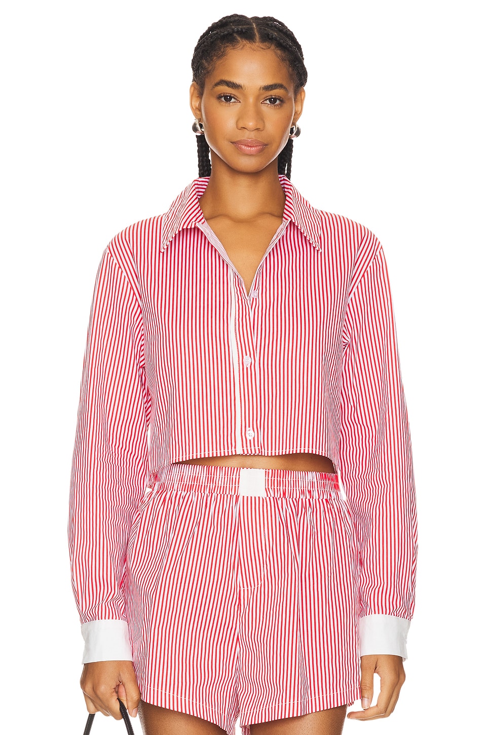 SNDYS X Revolve Darian Stripe Shirt im Red | REVOLVE