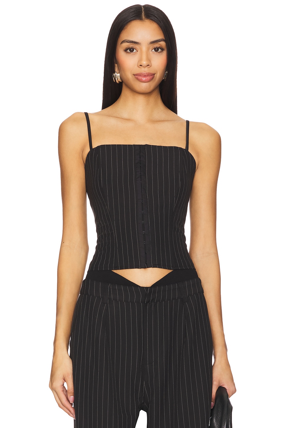 SNDYS Zadie Corset Top in Black | REVOLVE