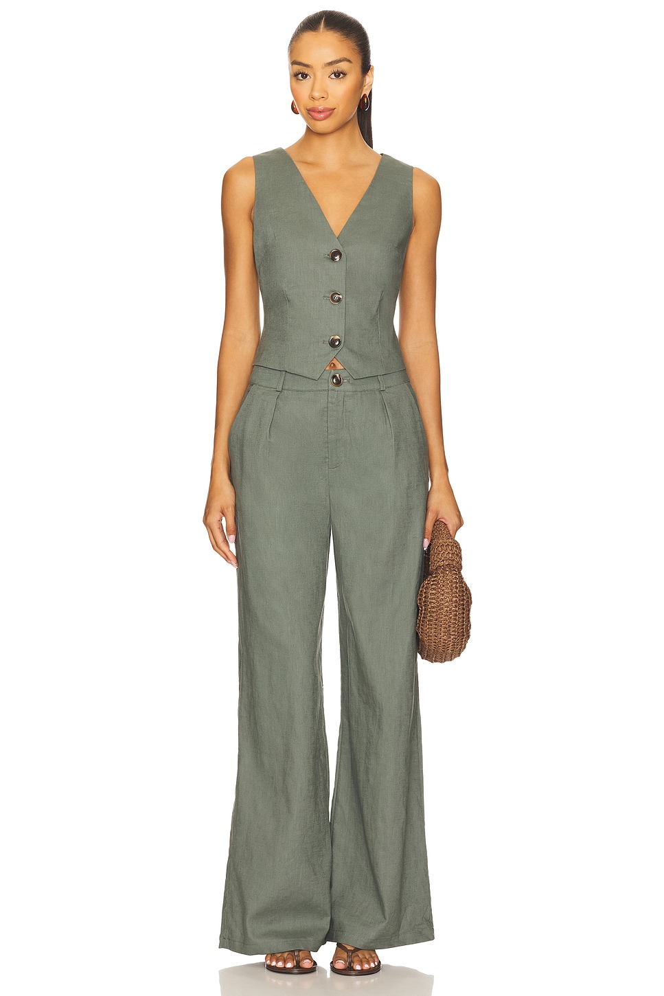x REVOLVE Allegra Linen Vest