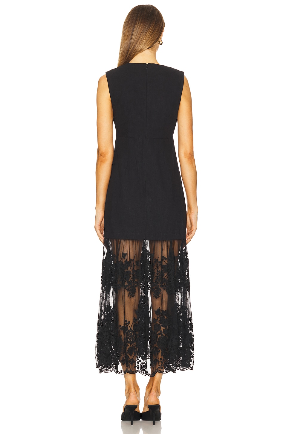 Arielle Lace Vneck Midi Dress