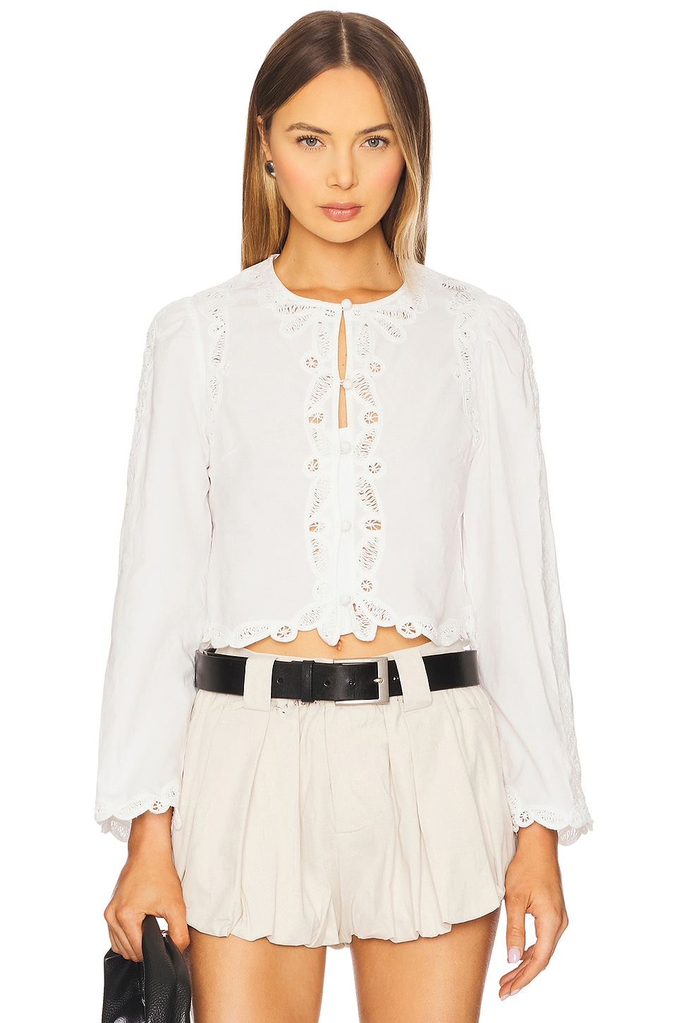 売れ筋商品|||シー シャツ レディース トップス ELKE SOUTACHE - Blouse - white Sea Elke Soutache Long Sleeve Blouse in White | REVOLVE